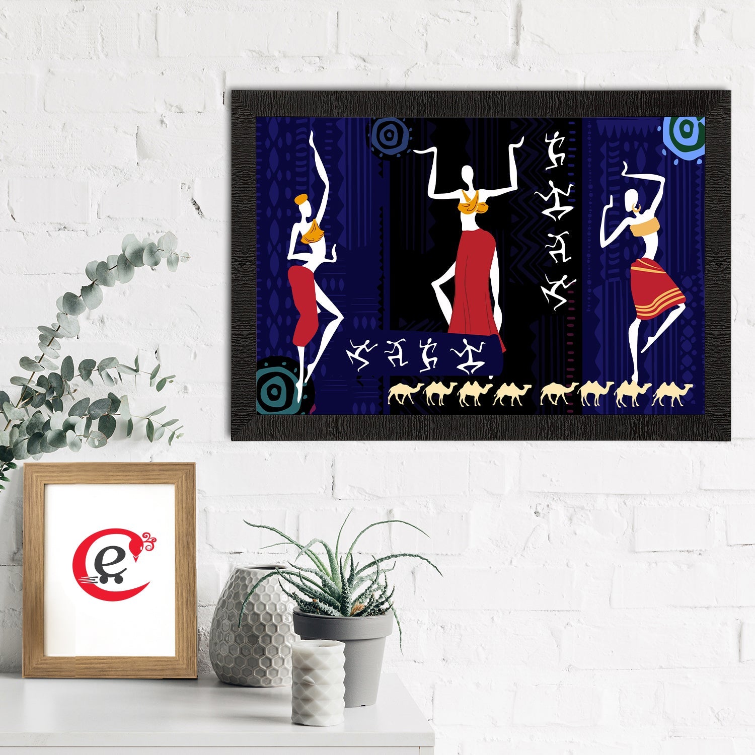 Tribal Theme Satin Matt Texture UV Art Painting Kafalo