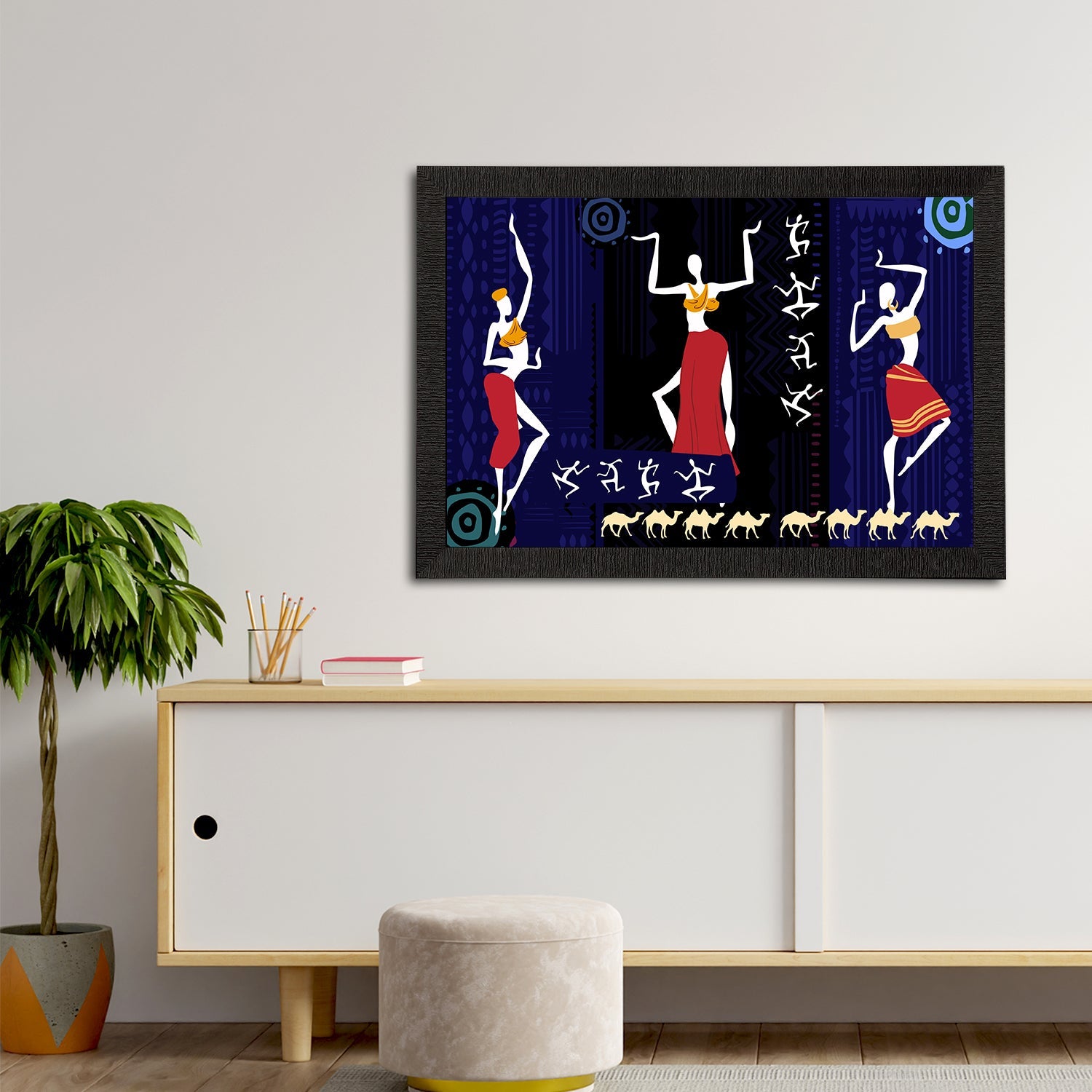 Tribal Theme Satin Matt Texture UV Art Painting Kafalo