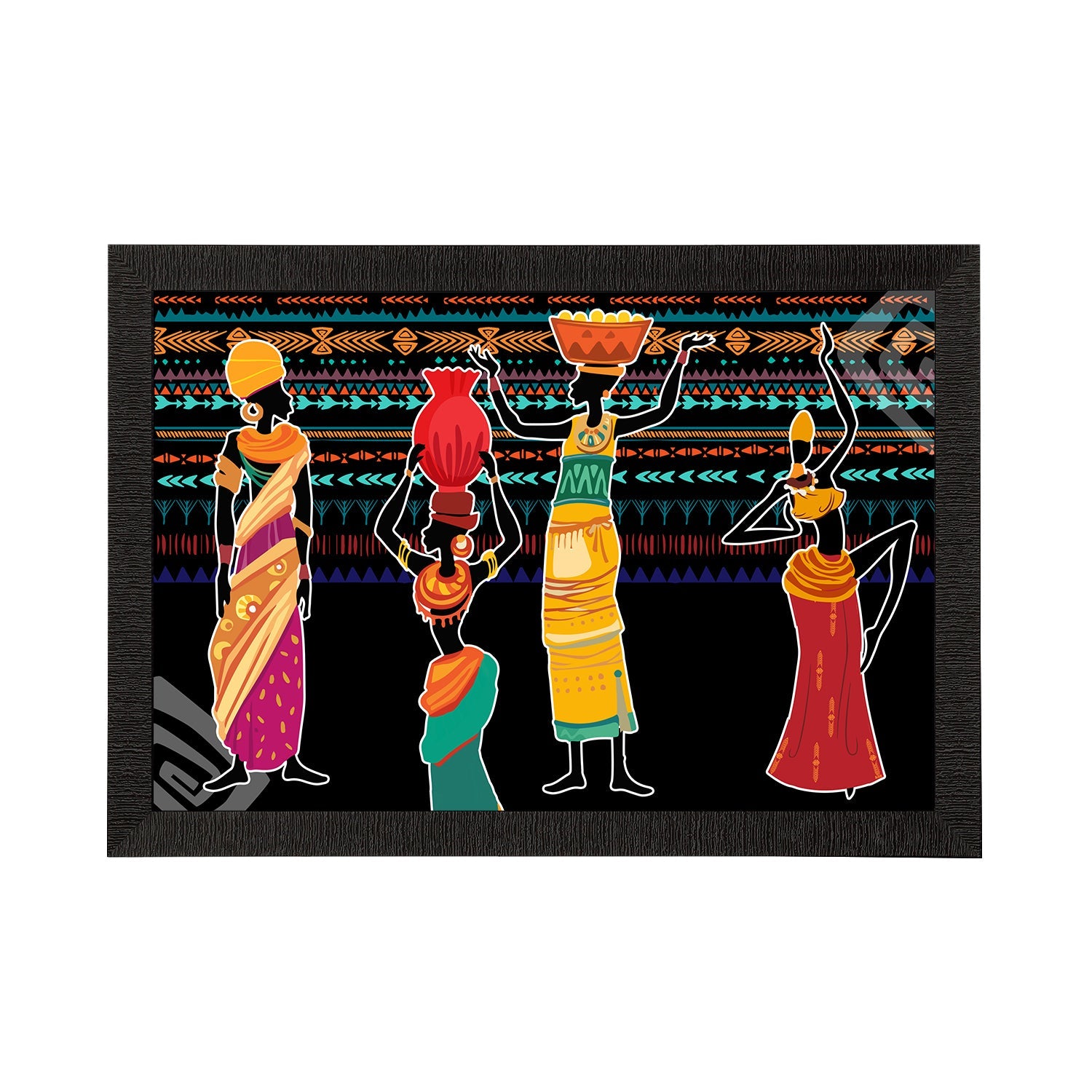 Tribal Theme Satin Matt Texture UV Art Painting Kafalo