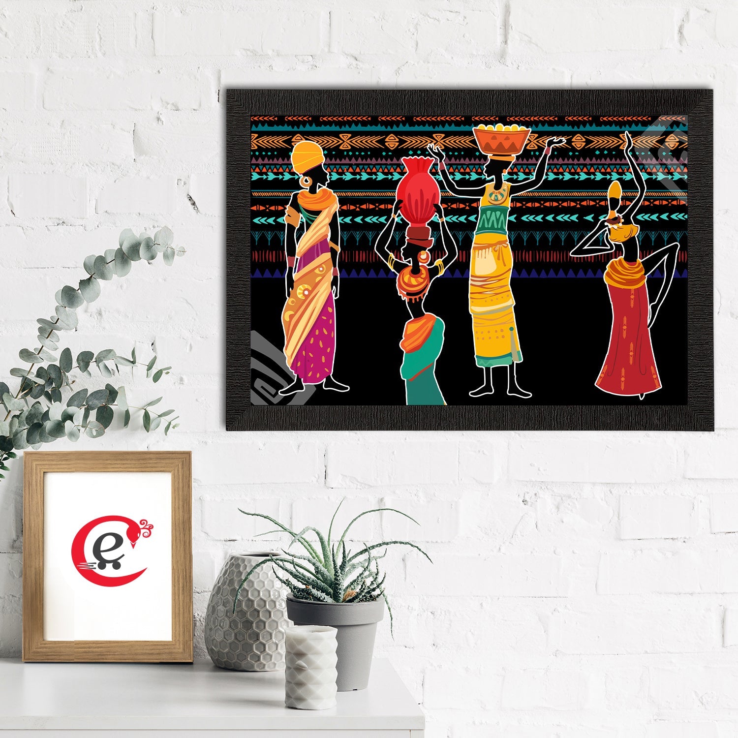 Tribal Theme Satin Matt Texture UV Art Painting Kafalo