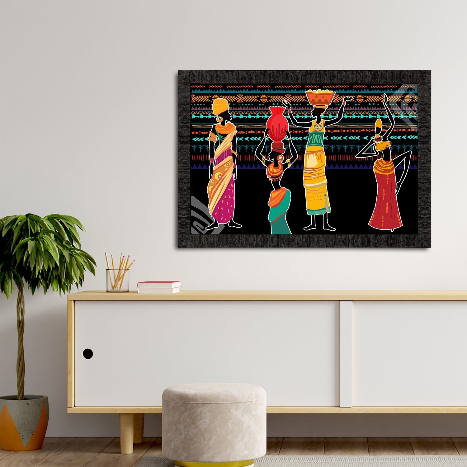 Tribal Theme Satin Matt Texture UV Art Painting Kafalo