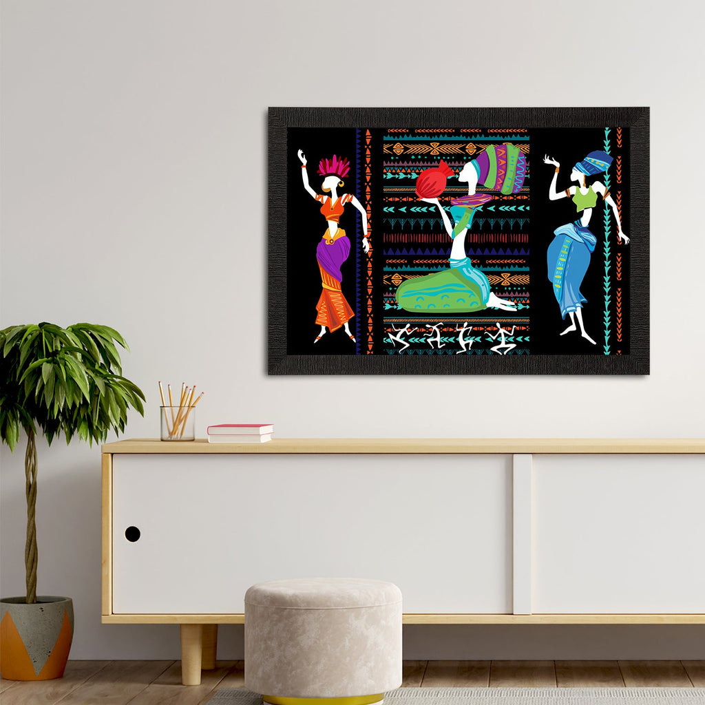 Tribal Theme Satin Matt Texture UV Art Painting Kafalo