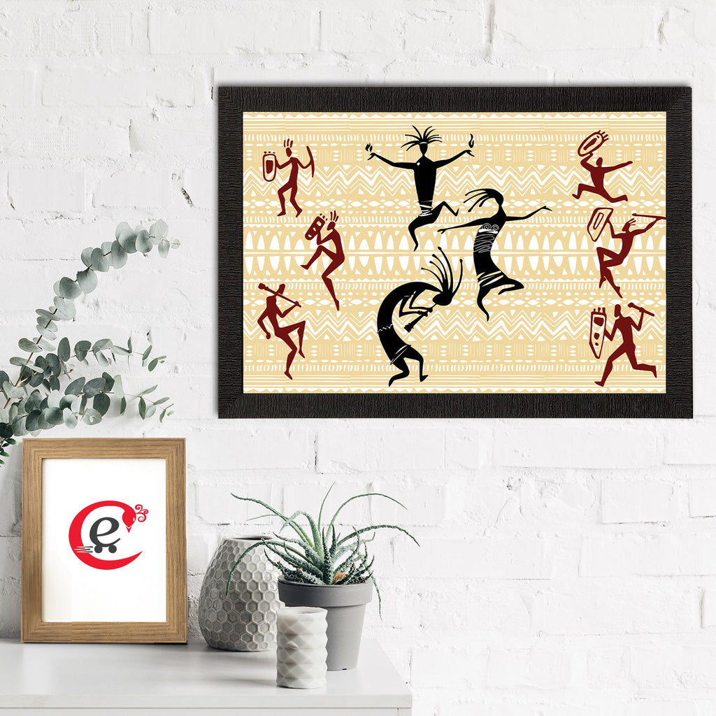 Tribal Theme Satin Matt Texture UV Art Painting Kafalo