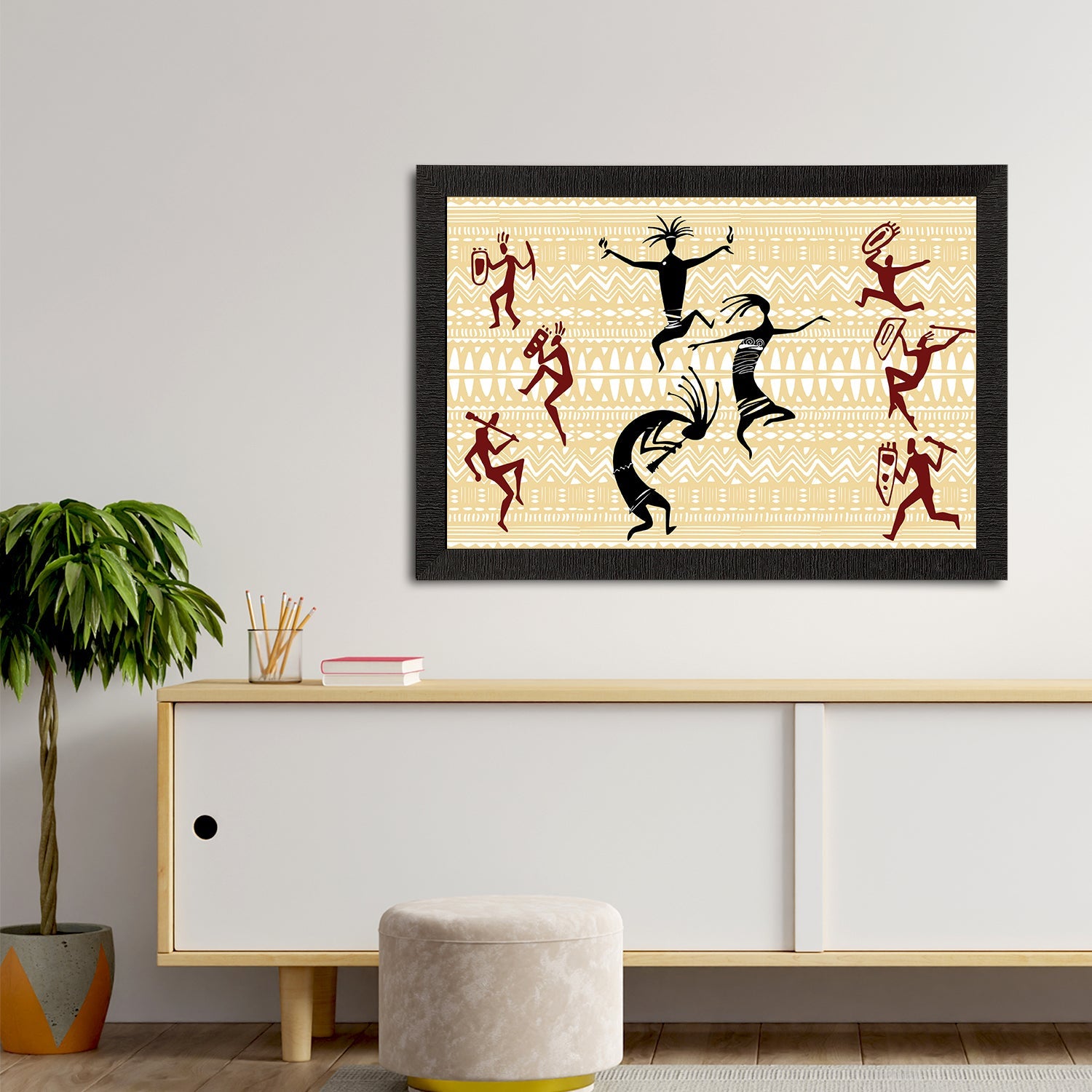 Tribal Theme Satin Matt Texture UV Art Painting Kafalo