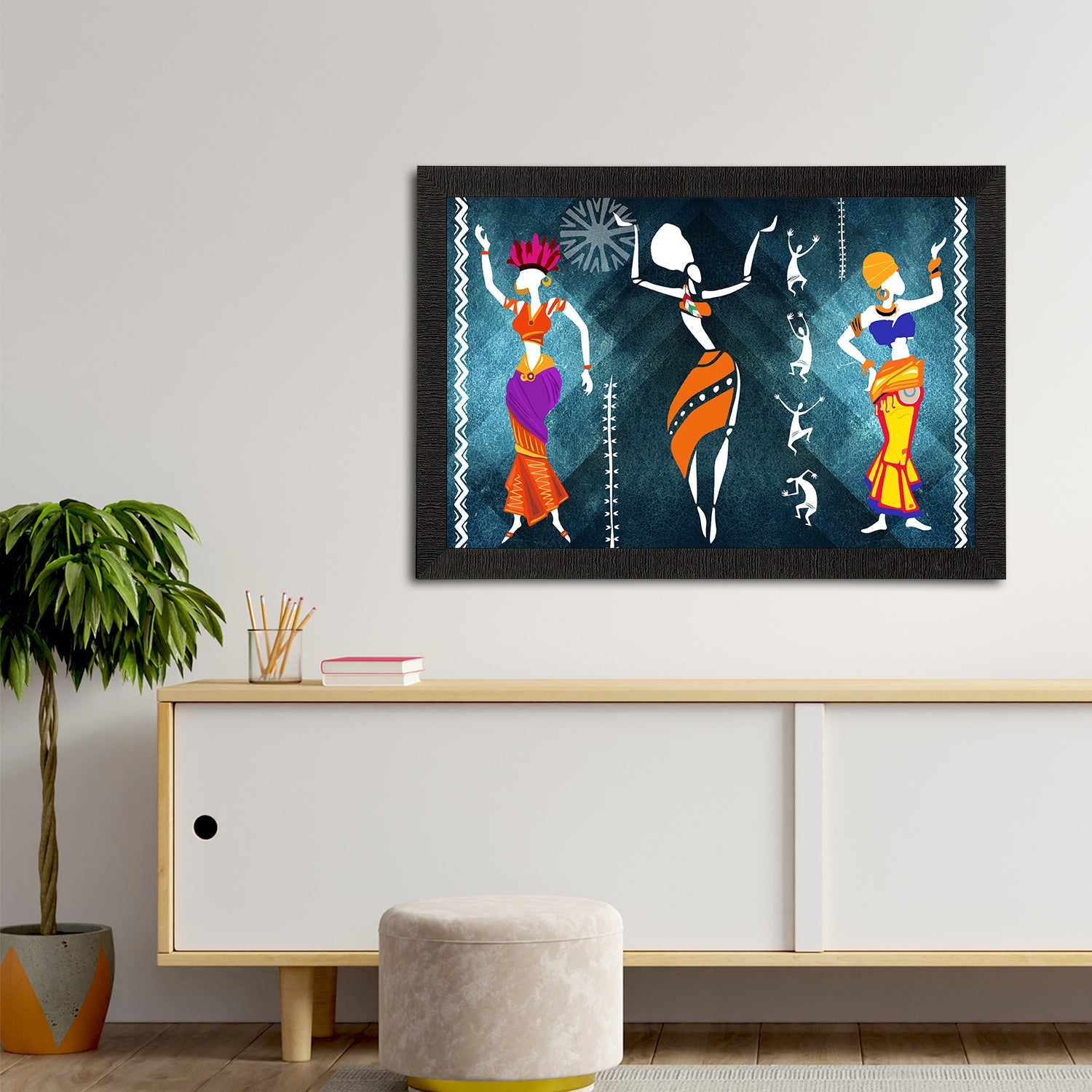 Tribal Theme Satin Matt Texture UV Art Painting Kafalo