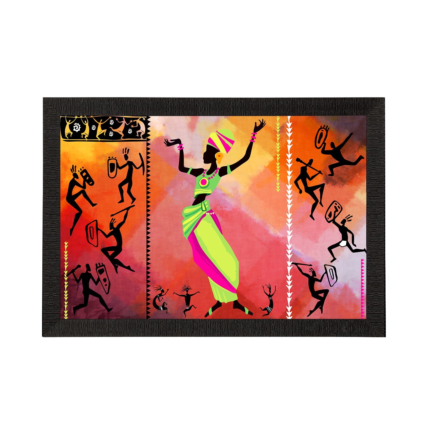 Tribal Theme Satin Matt Texture UV Art Painting Kafalo