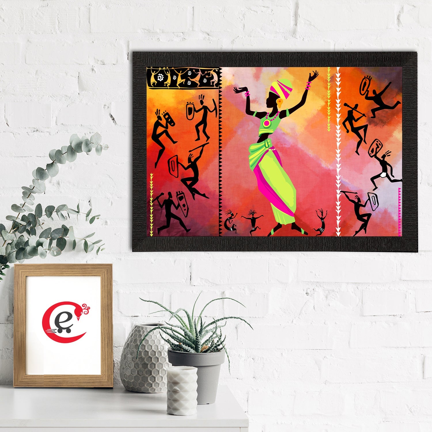 Tribal Theme Satin Matt Texture UV Art Painting Kafalo