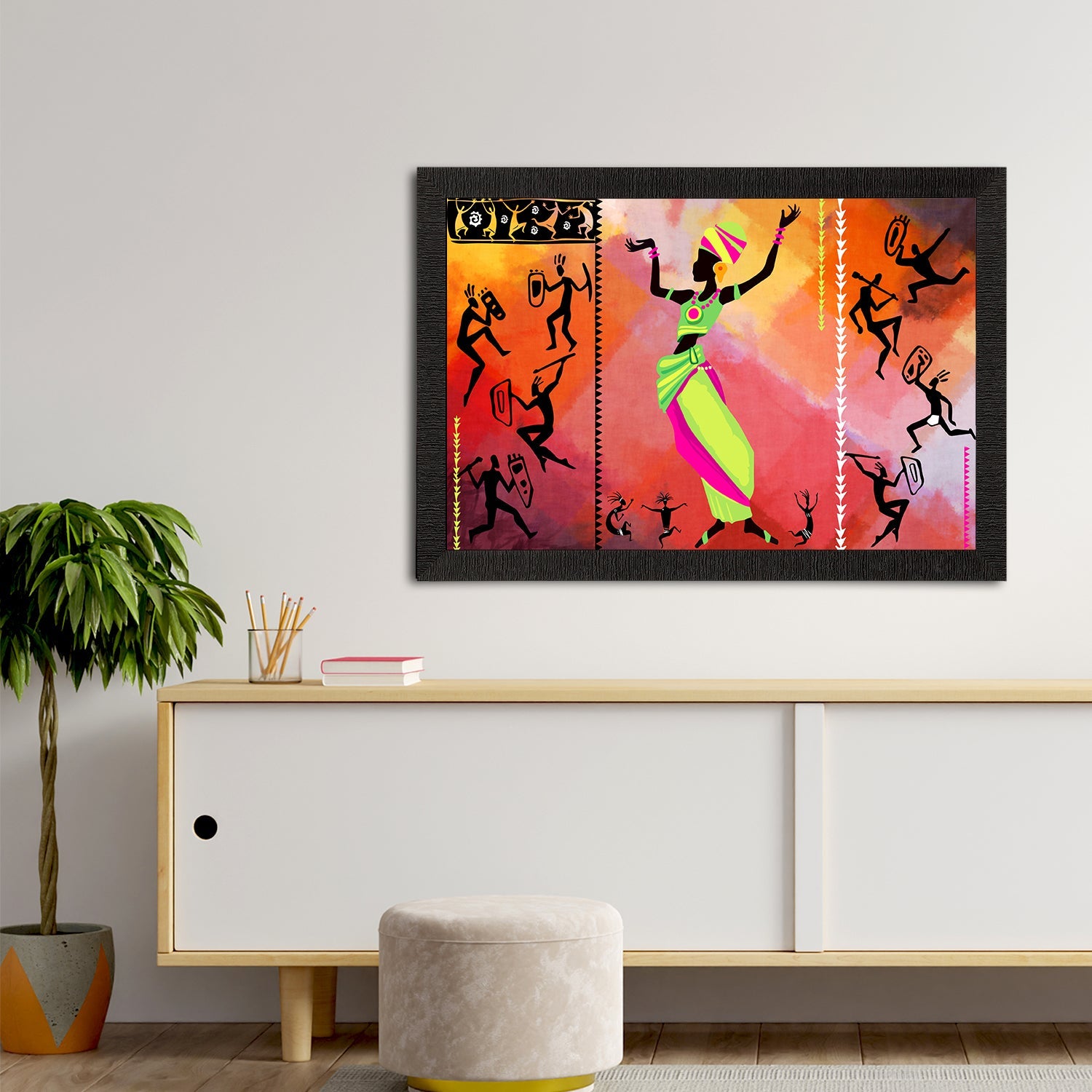 Tribal Theme Satin Matt Texture UV Art Painting Kafalo