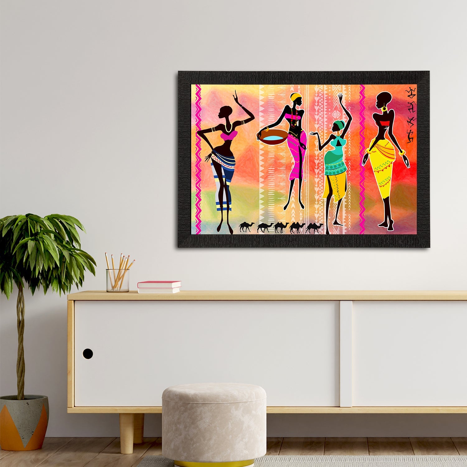 Tribal Theme Satin Matt Texture UV Art Painting Kafalo