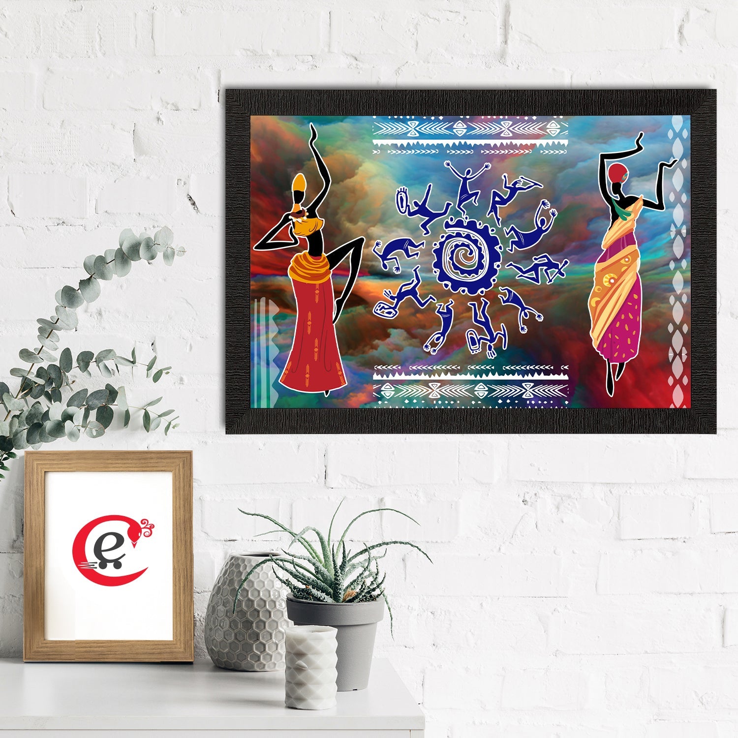 Tribal Theme Satin Matt Texture UV Art Painting Kafalo