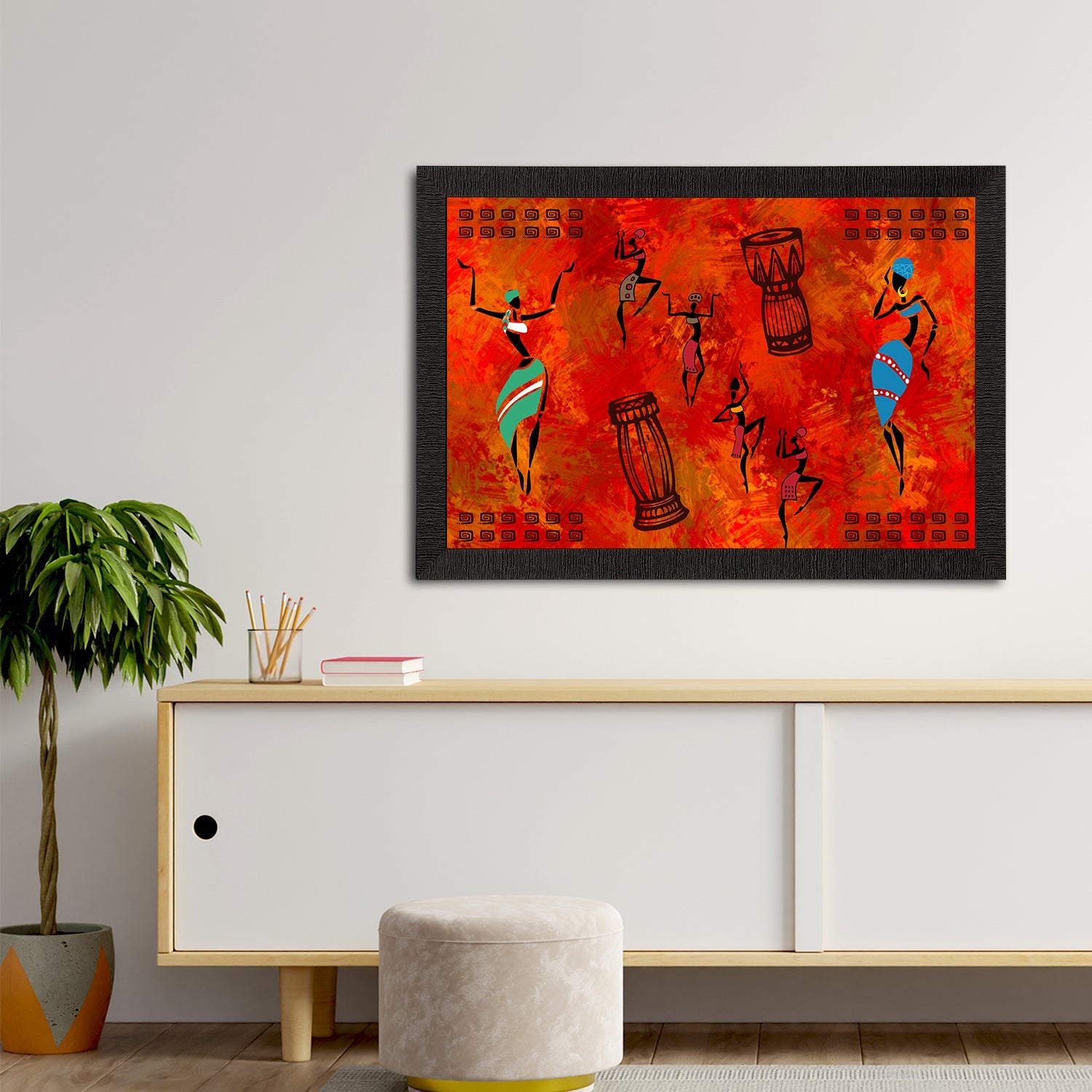Tribal Theme Satin Matt Texture UV Art Painting Kafalo