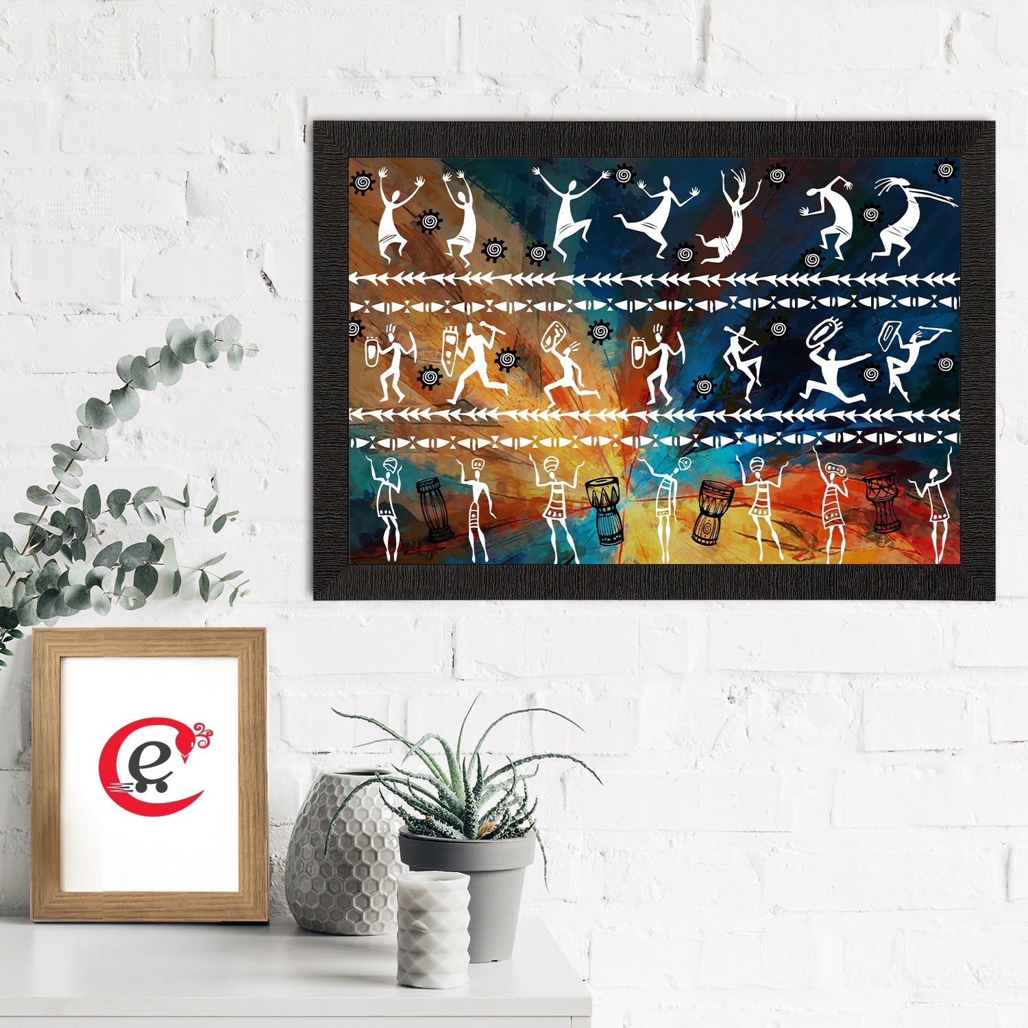 Tribal Theme Satin Matt Texture UV Art Painting Kafalo