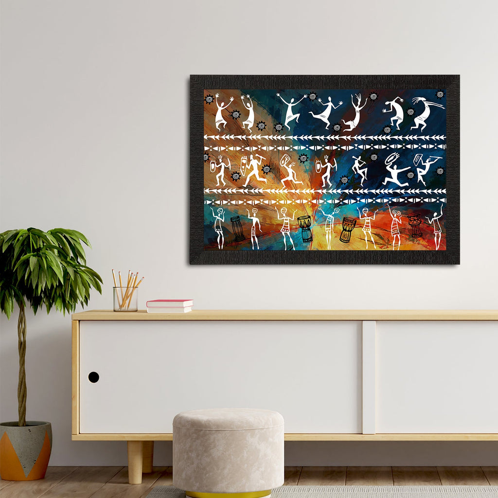 Tribal Theme Satin Matt Texture UV Art Painting Kafalo