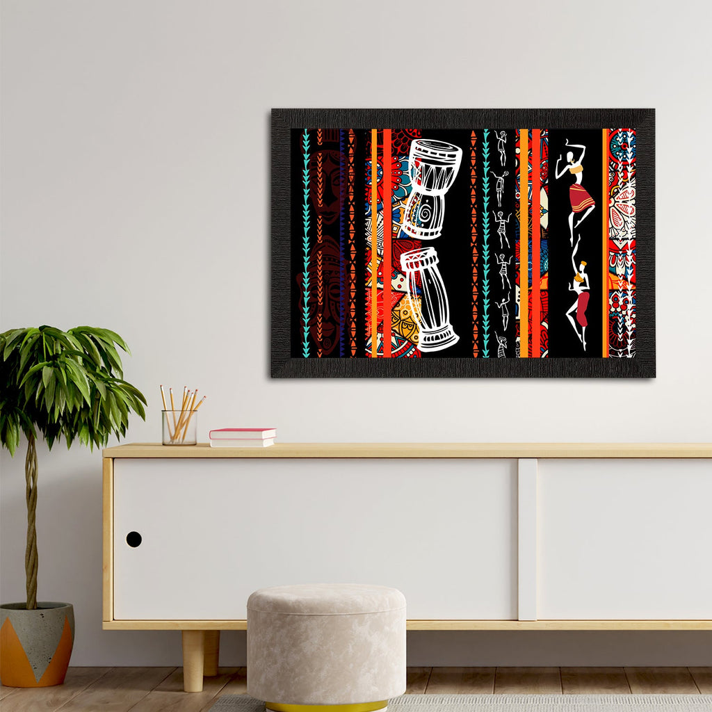 Tribal Theme Satin Matt Texture UV Art Painting Kafalo