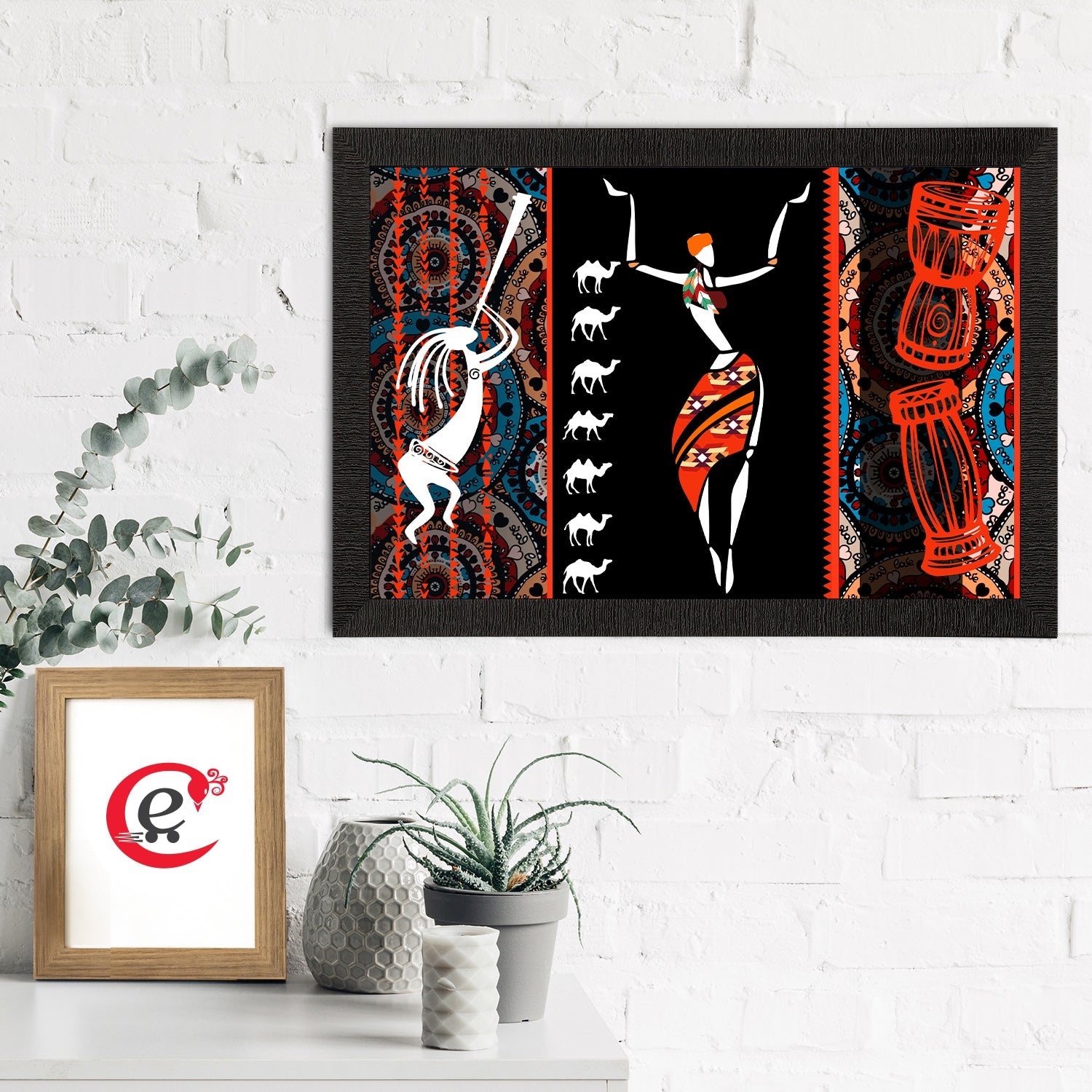 Tribal Theme Satin Matt Texture UV Art Painting Kafalo