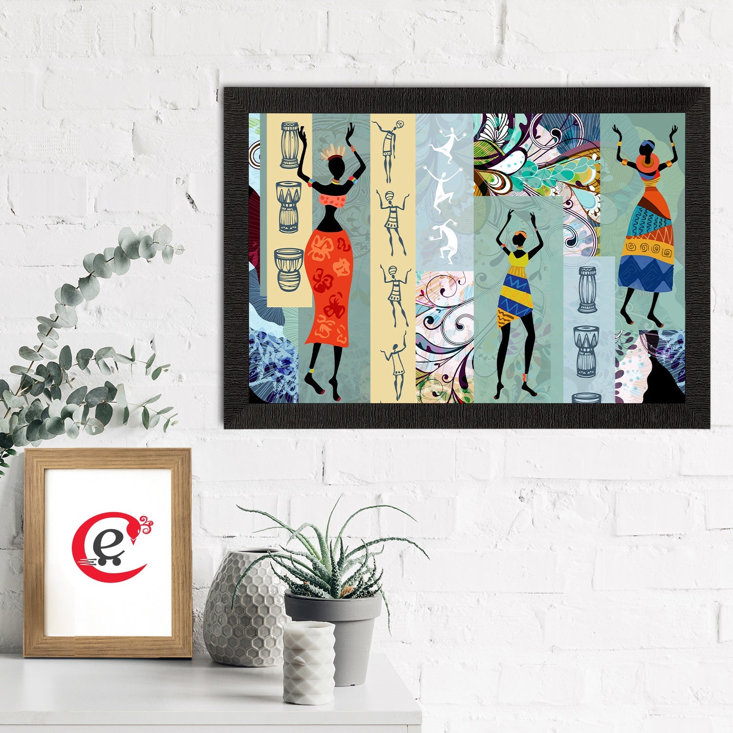 Tribal Theme Satin Matt Texture UV Art Painting Kafalo