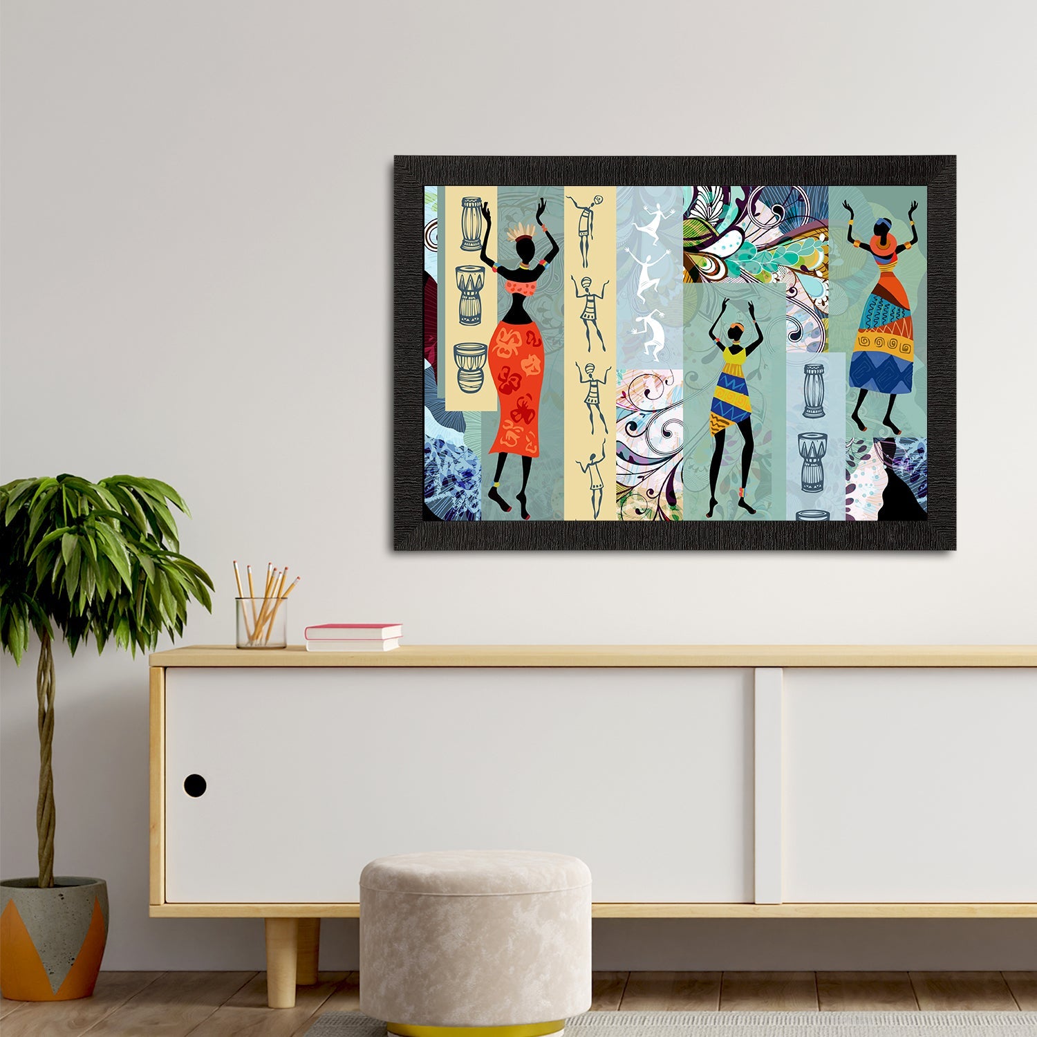 Tribal Theme Satin Matt Texture UV Art Painting Kafalo