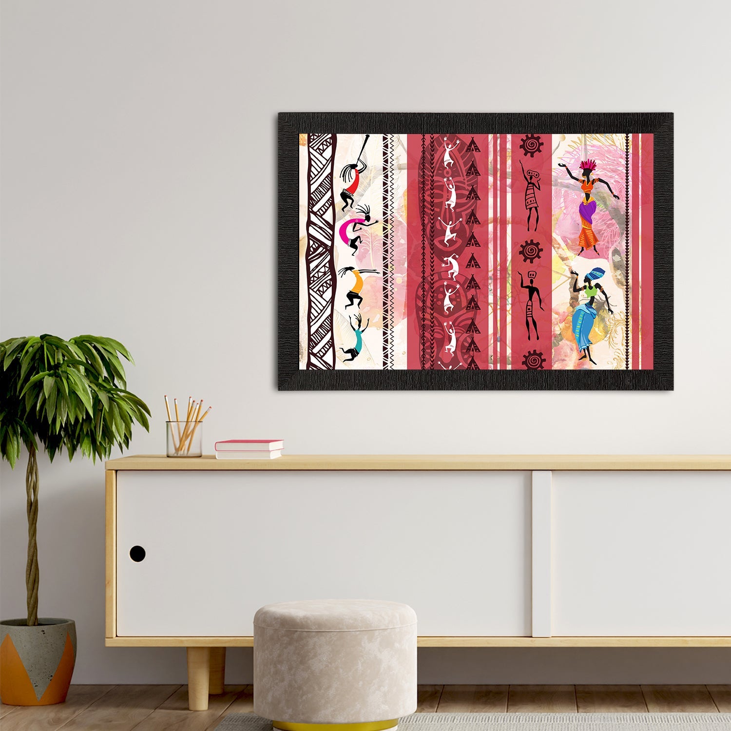 Tribal Theme Satin Matt Texture UV Art Painting Kafalo