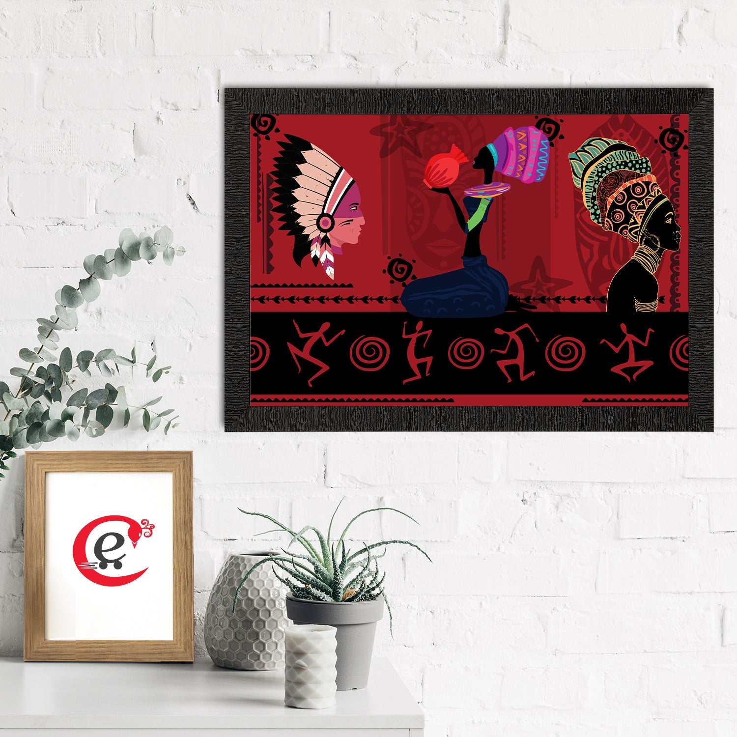 Tribal Theme Satin Matt Texture UV Art Painting Kafalo