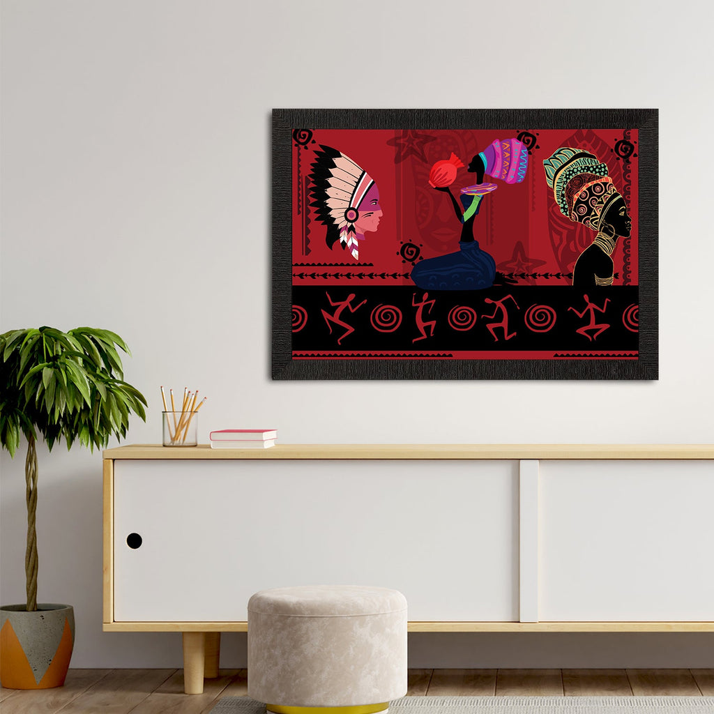 Tribal Theme Satin Matt Texture UV Art Painting Kafalo