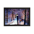 Kissing Romantic Couple Artistic View Valentine Theme Satin Matt Texture UV Art Painting Kafalo