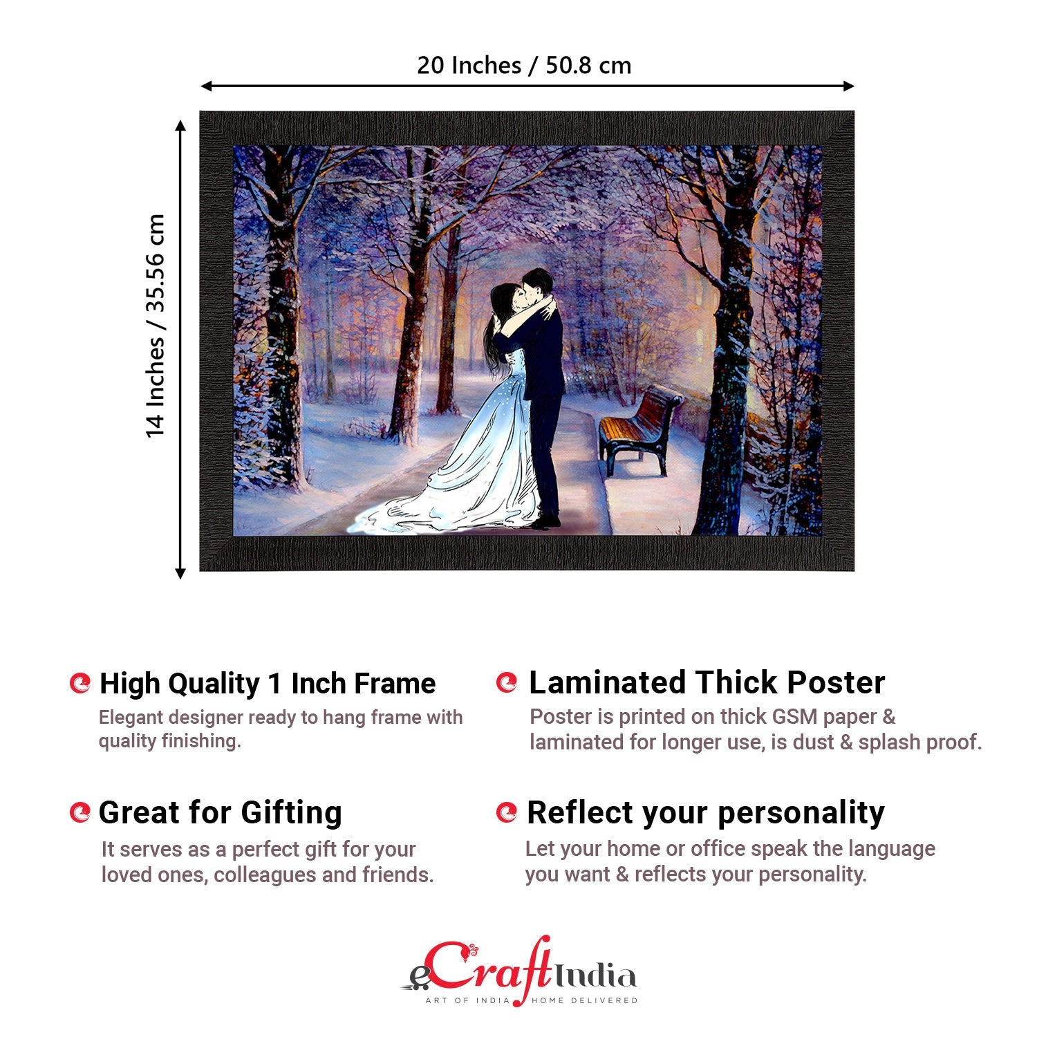 Kissing Romantic Couple Artistic View Valentine Theme Satin Matt Texture UV Art Painting Kafalo