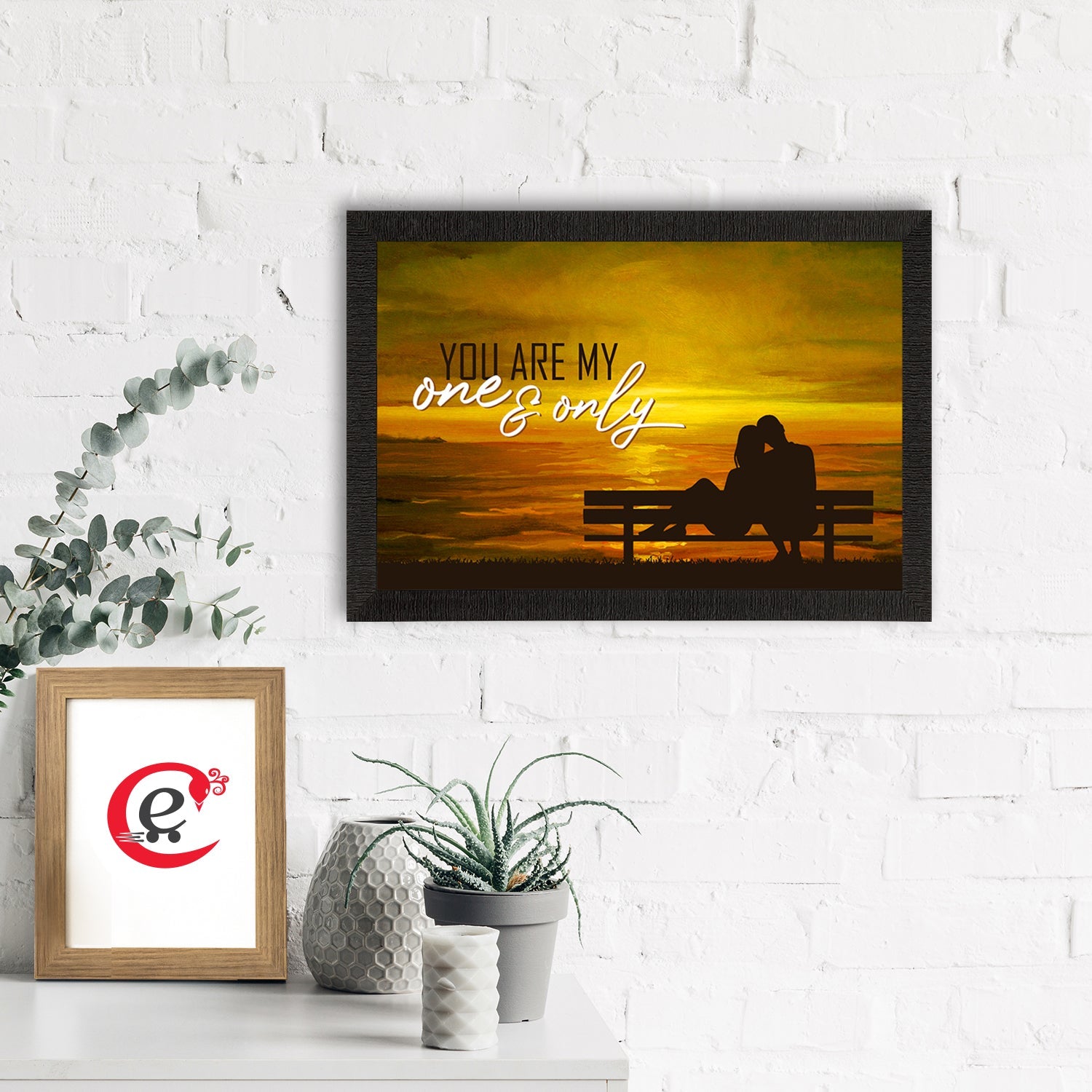 "You are my ONE & ONLY" Love Theme Quote Satin Matt Texture UV Art Painting Kafalo
