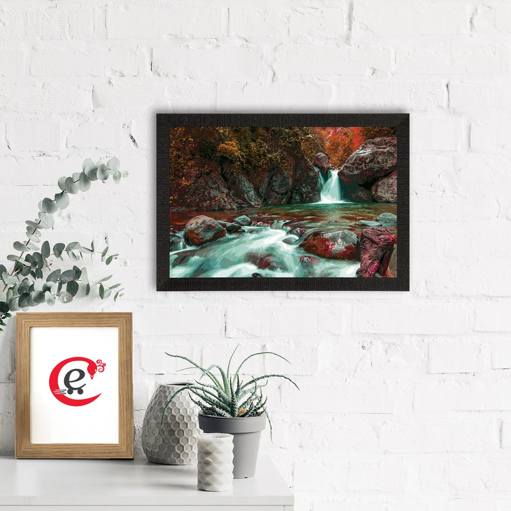 Beautiful Scenic Waterfall View Satin Matt Texture UV Art Painting Kafalo