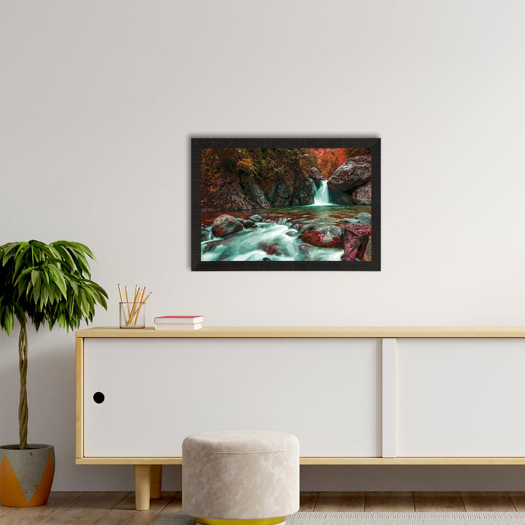 Beautiful Scenic Waterfall View Satin Matt Texture UV Art Painting Kafalo