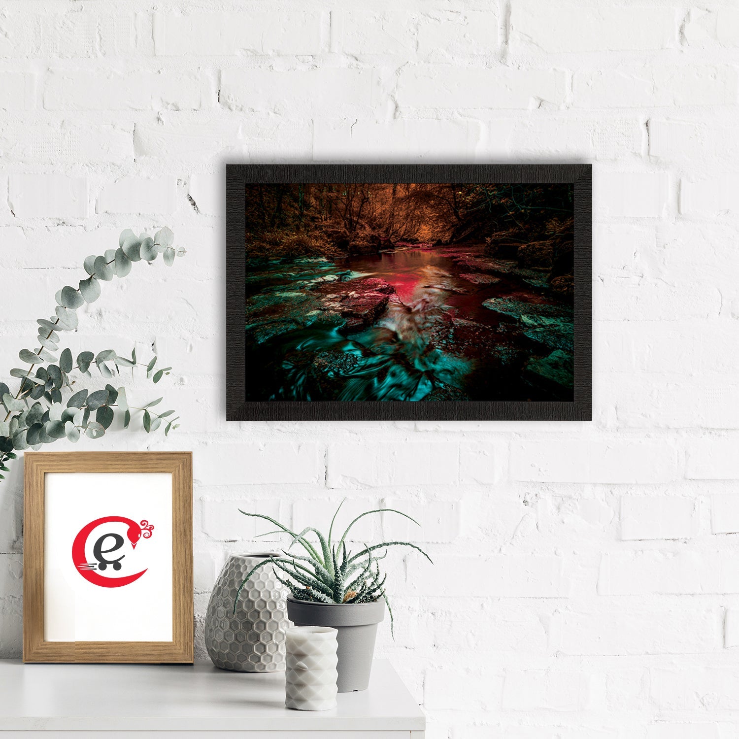 Beautiful Scenic Waterfall View Satin Matt Texture UV Art Painting Kafalo