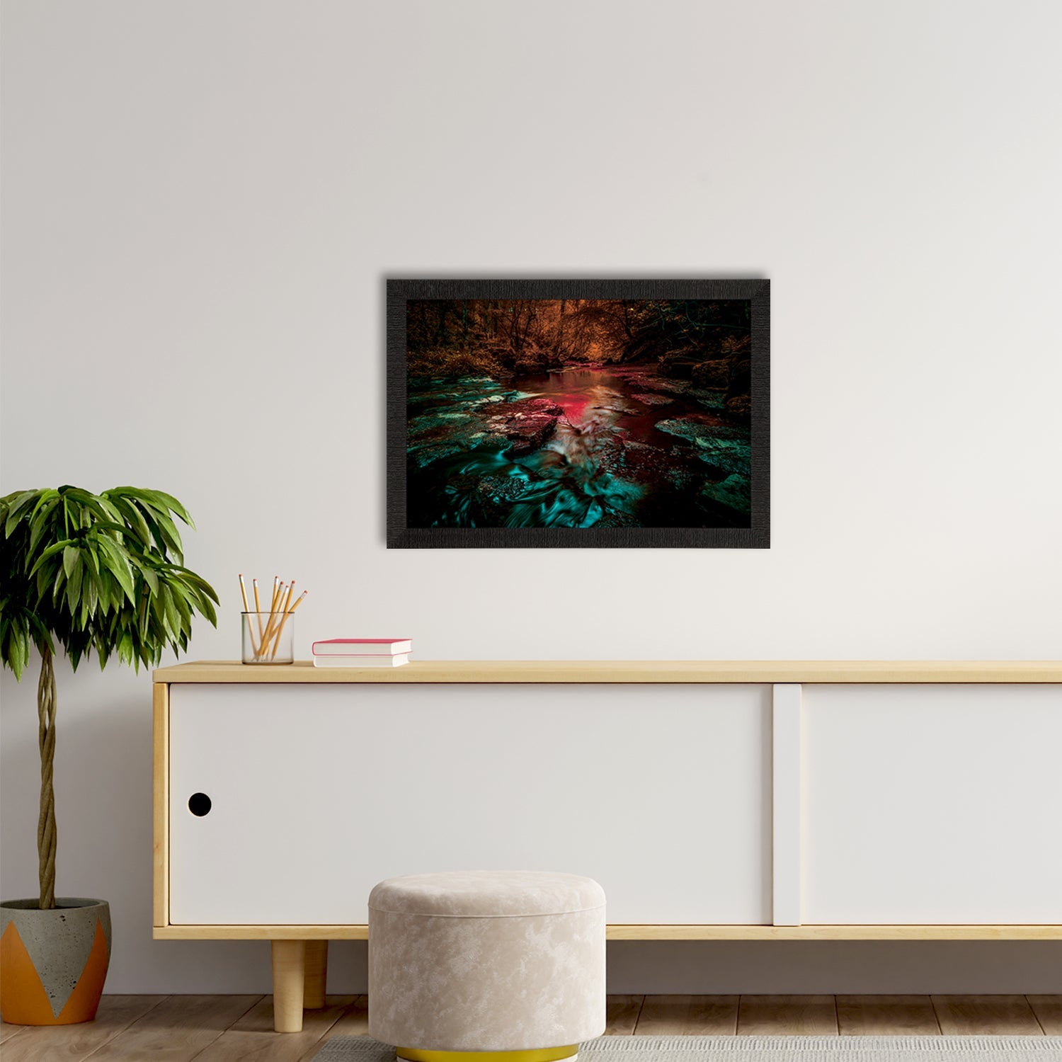 Beautiful Scenic Waterfall View Satin Matt Texture UV Art Painting Kafalo