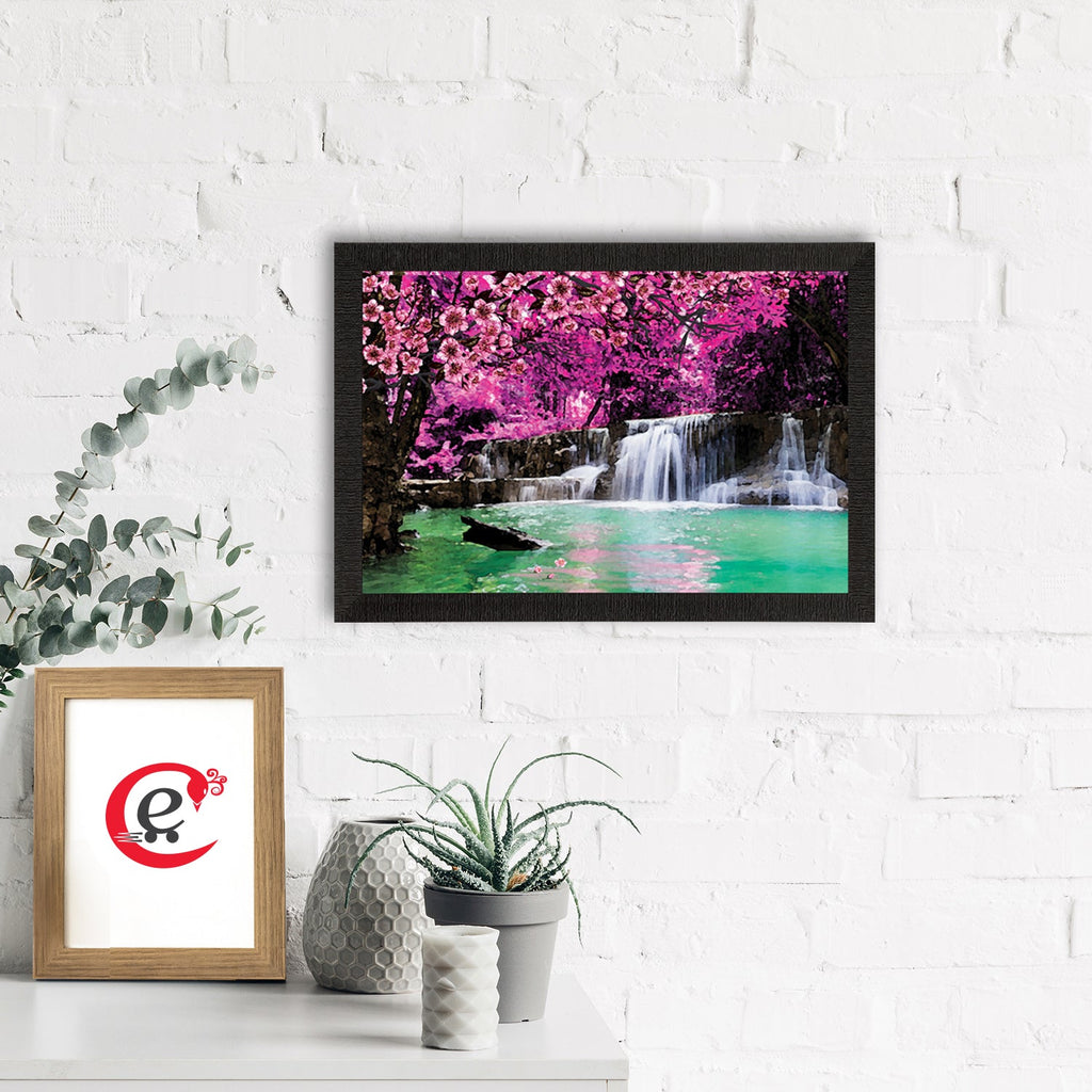 Beautiful Scenic Waterfall View Satin Matt Texture UV Art Painting Kafalo
