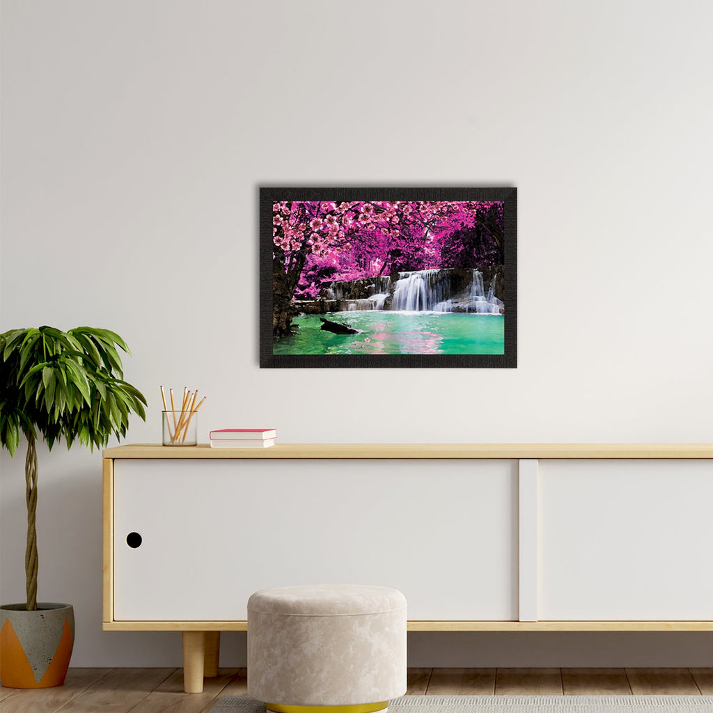Beautiful Scenic Waterfall View Satin Matt Texture UV Art Painting Kafalo