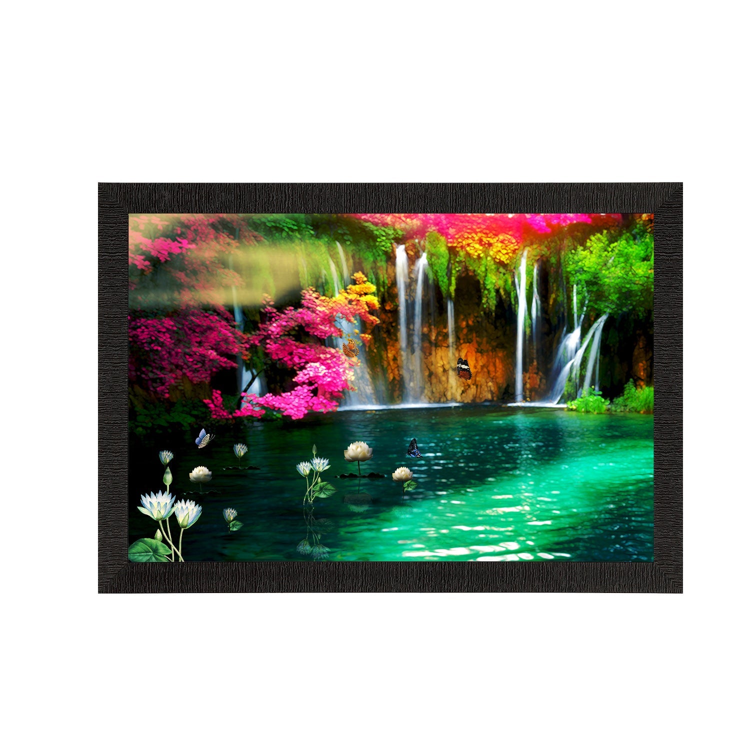 Beautiful Scenic Waterfall View Satin Matt Texture UV Art Painting Kafalo