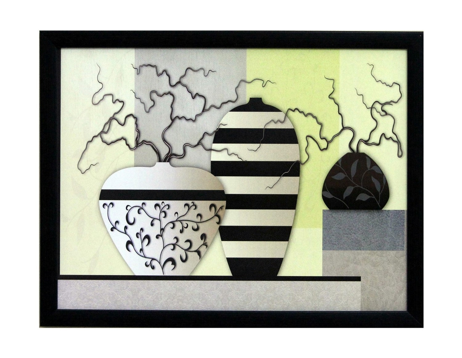 Abstract Pots Theme Satin Matt Texture UV Art Painting Kafalo
