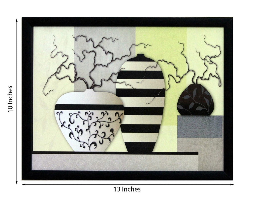 Abstract Pots Theme Satin Matt Texture UV Art Painting Kafalo