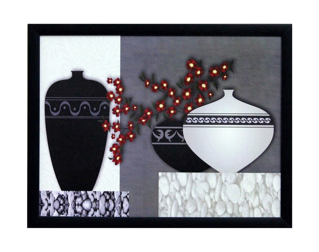 Abstract Pots Theme Satin Matt Texture UV Art Painting Kafalo