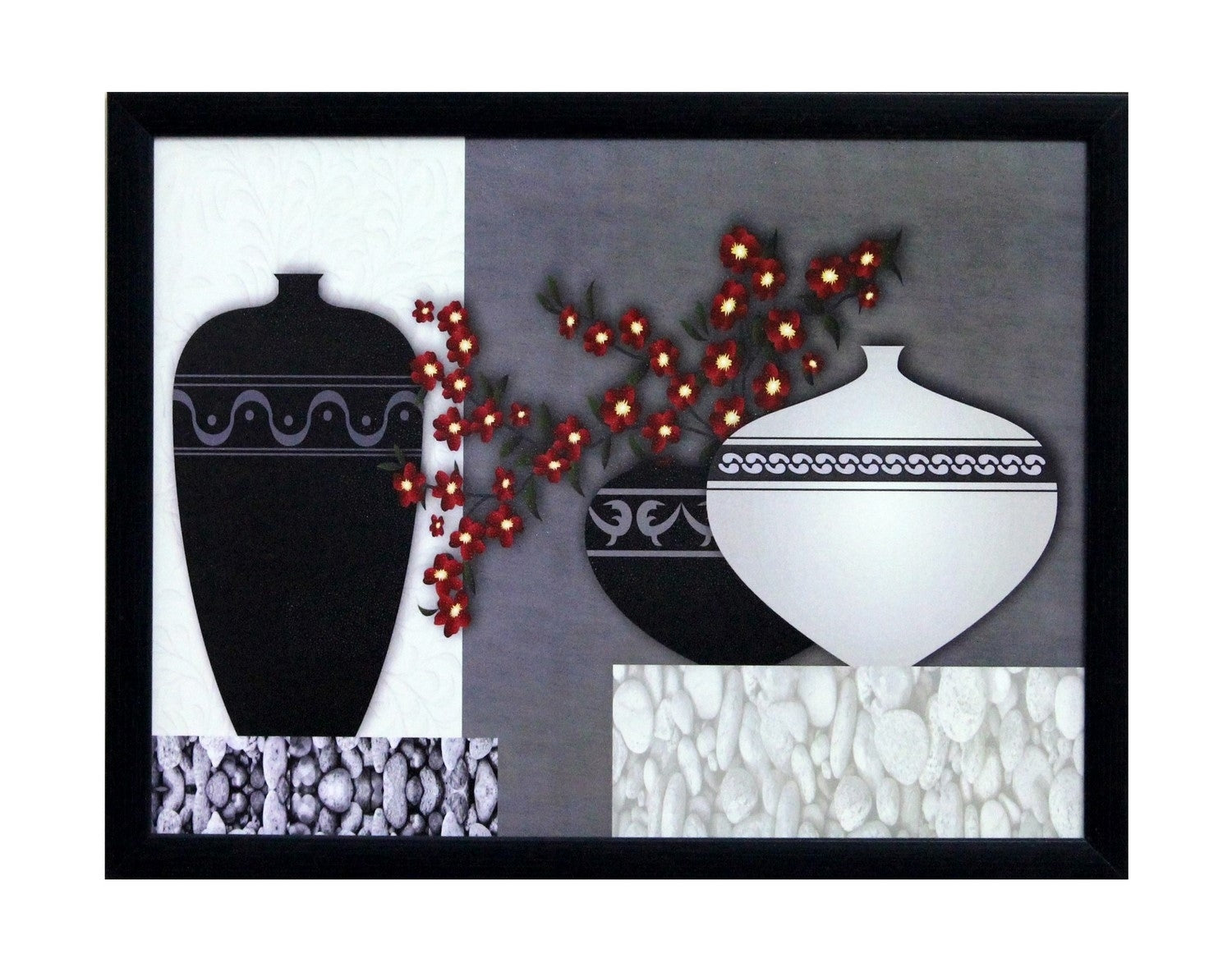 Abstract Pots Theme Satin Matt Texture UV Art Painting Kafalo