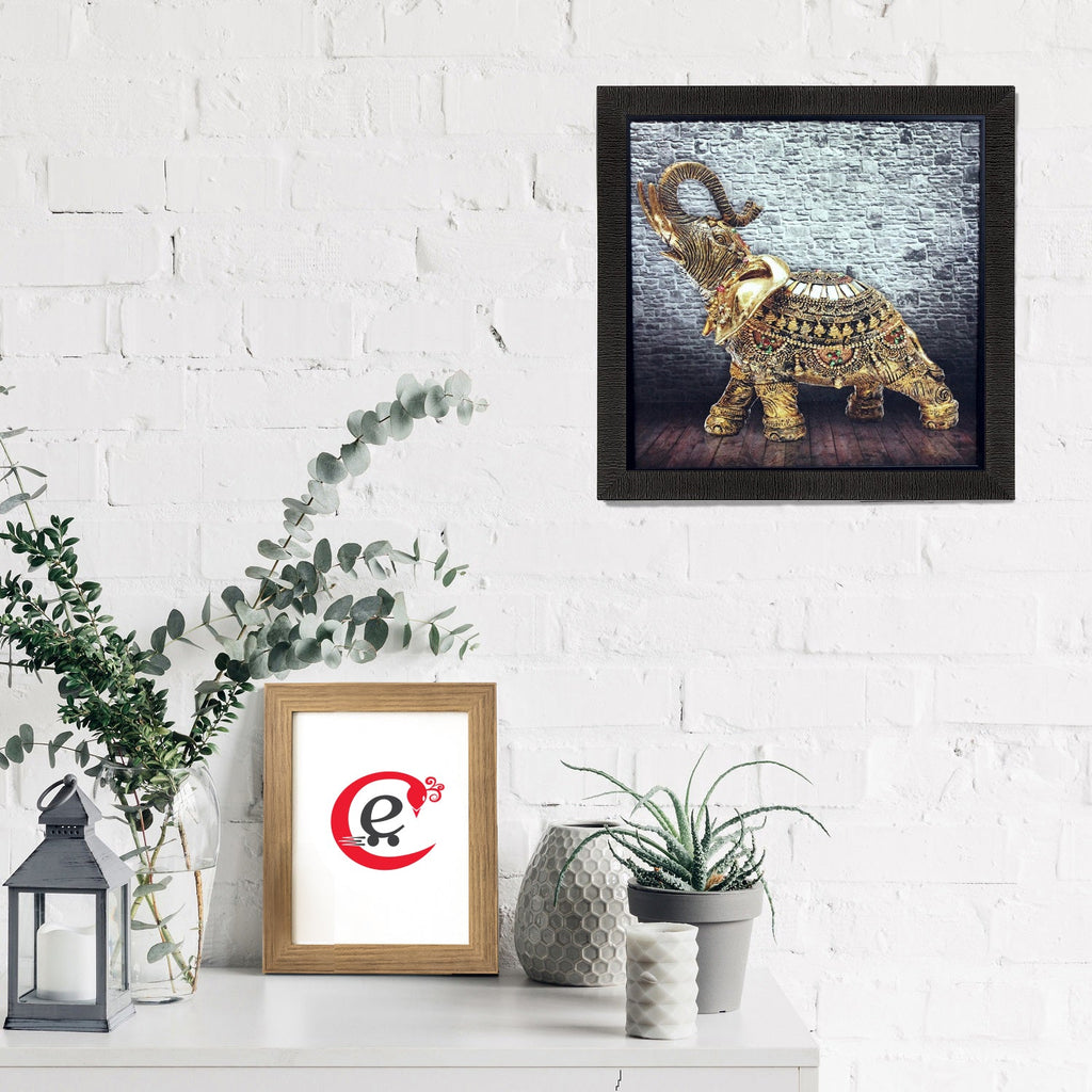 Jewelled Elephant Design Satin Matt Texture UV Art Painting Kafalo