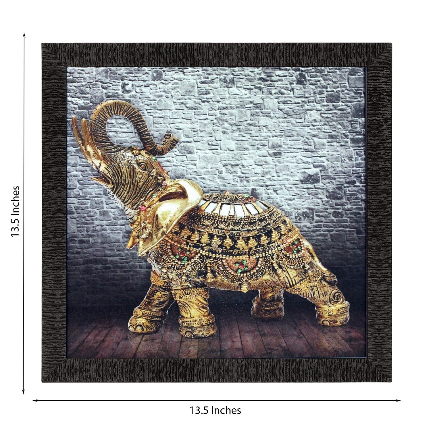 Jewelled Elephant Design Satin Matt Texture UV Art Painting Kafalo