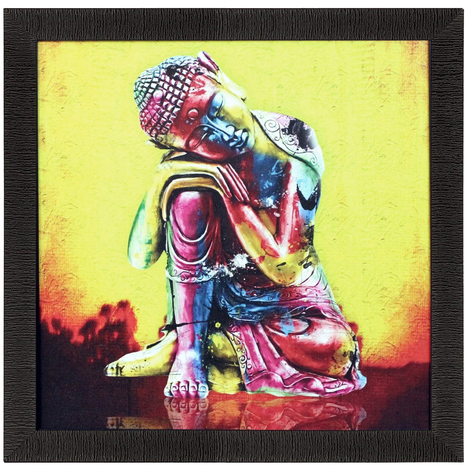 Resting Buddha On Knee Painting Digital Printed Religious Wall Art Kafalo