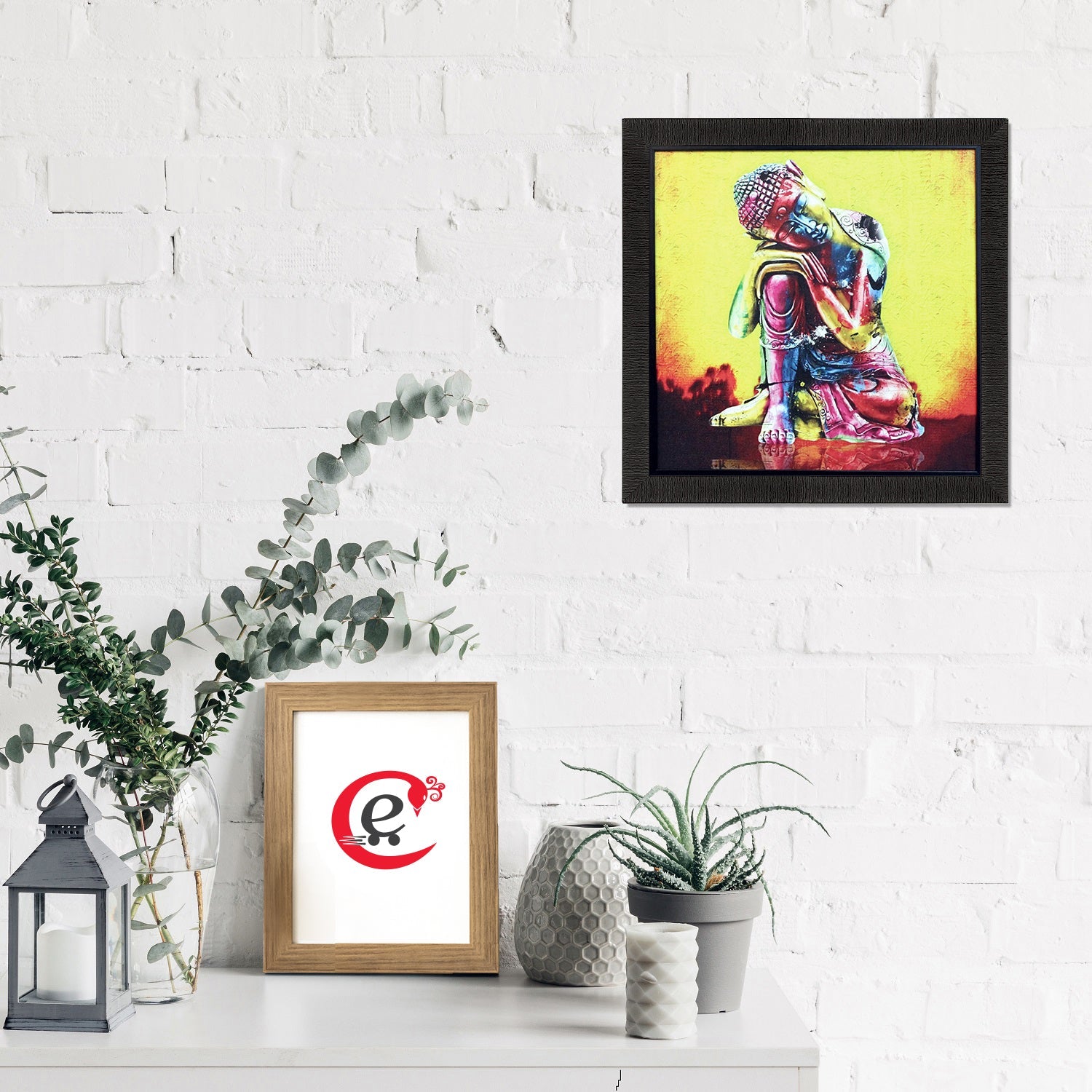 Resting Buddha On Knee Painting Digital Printed Religious Wall Art Kafalo