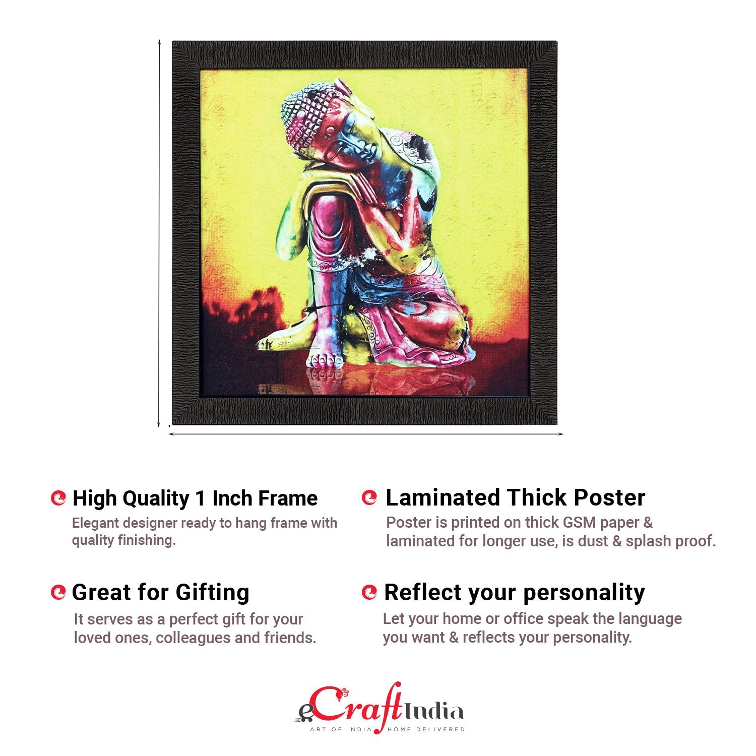 Resting Buddha On Knee Painting Digital Printed Religious Wall Art Kafalo
