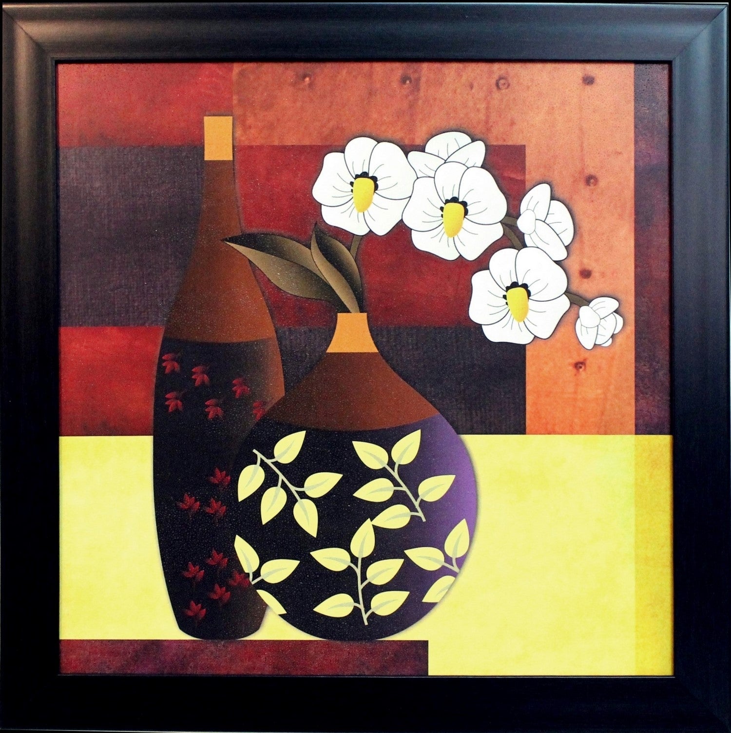 Abstract Pot and Flower Theme Satin Matt Texture UV Art Painting Kafalo