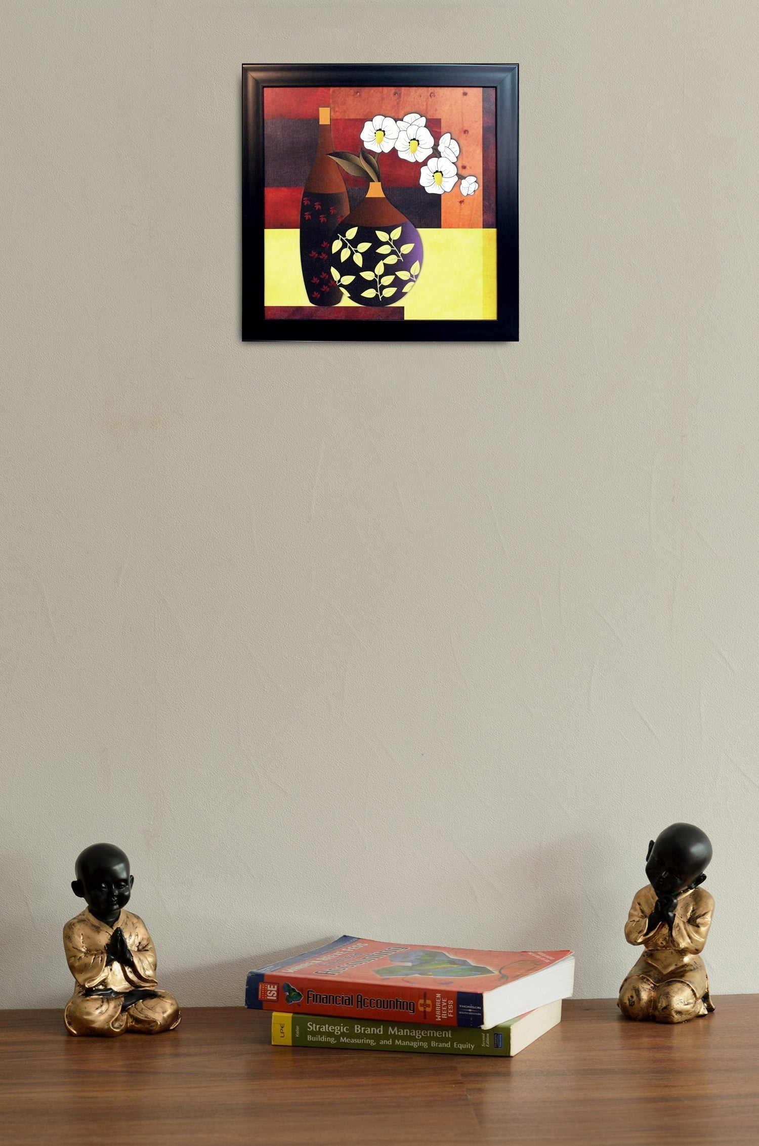 Abstract Pot and Flower Theme Satin Matt Texture UV Art Painting Kafalo
