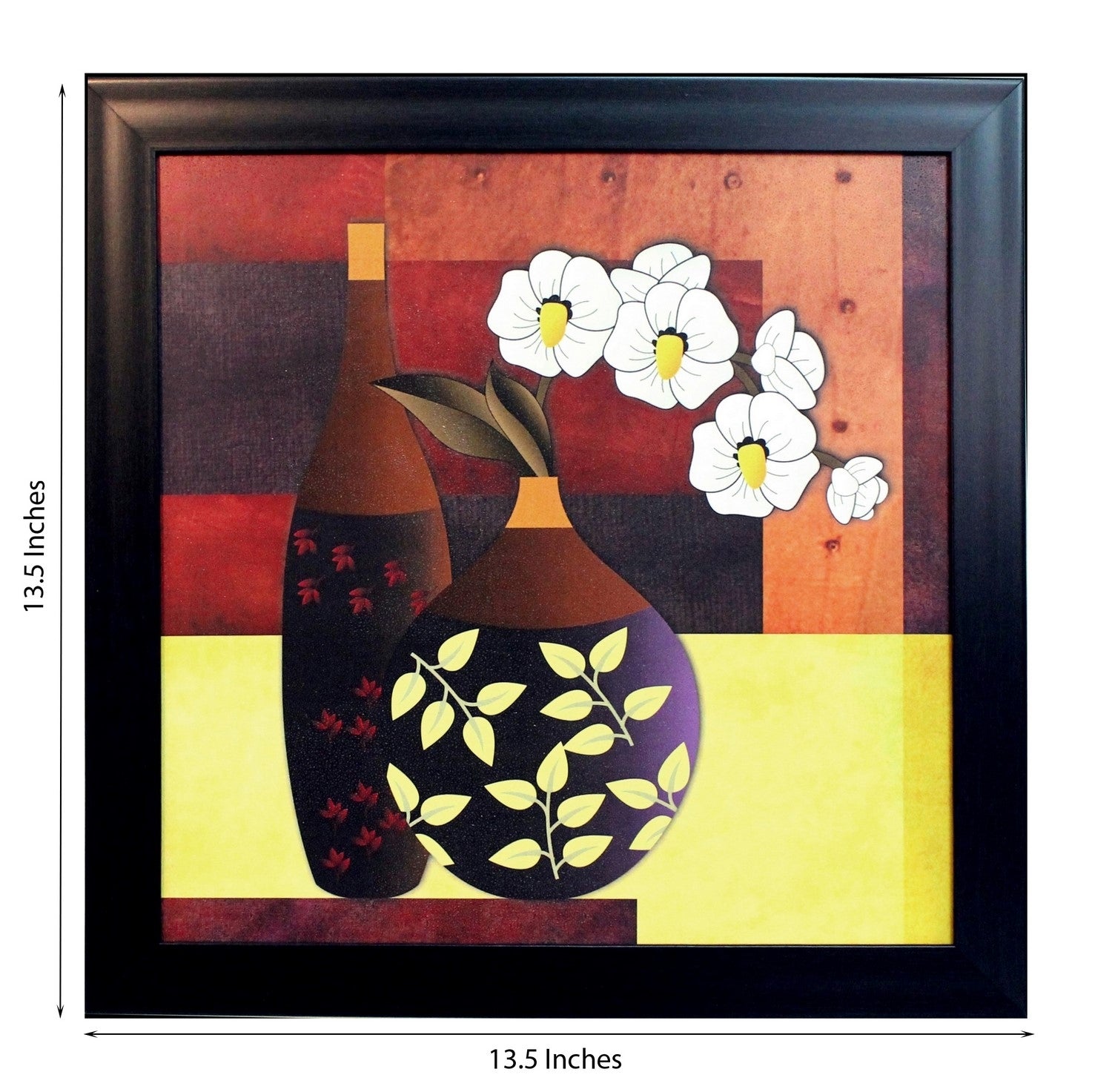 Abstract Pot and Flower Theme Satin Matt Texture UV Art Painting Kafalo