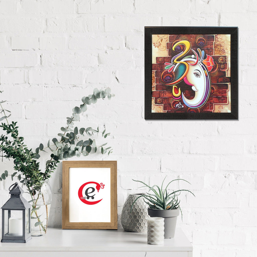 Om Ganesha Design Satin Matt Texture UV Art Painting Kafalo