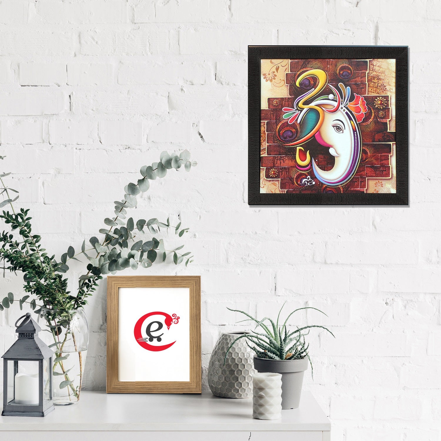 Om Ganesha Design Satin Matt Texture UV Art Painting Kafalo