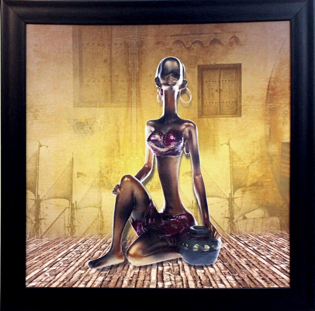 Tribal Women Theme Satin Matt Texture UV Art Painting Kafalo