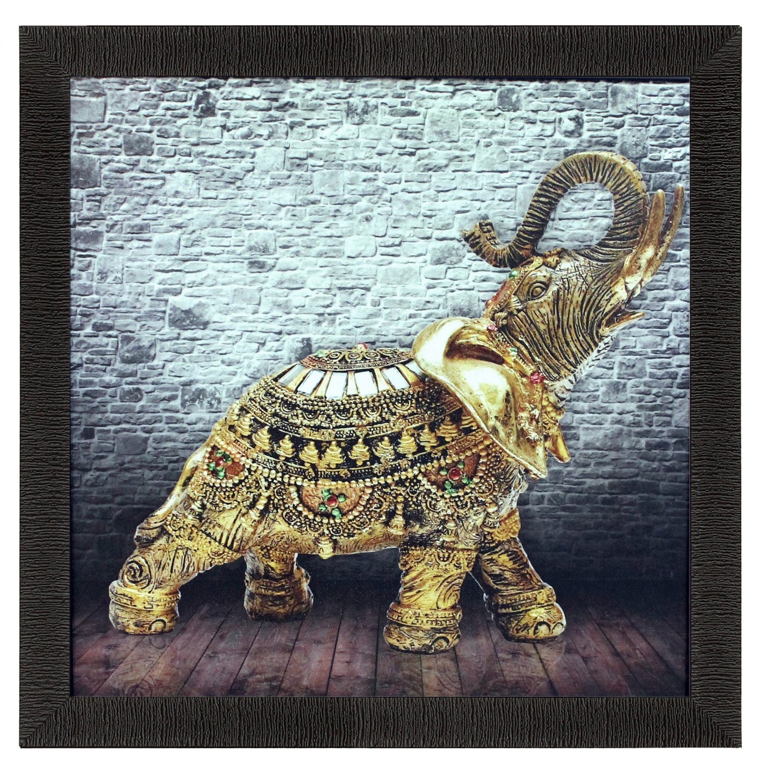 Jewelled Elephant Design Satin Matt Texture UV Art Painting Kafalo